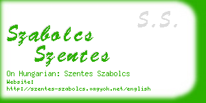 szabolcs szentes business card